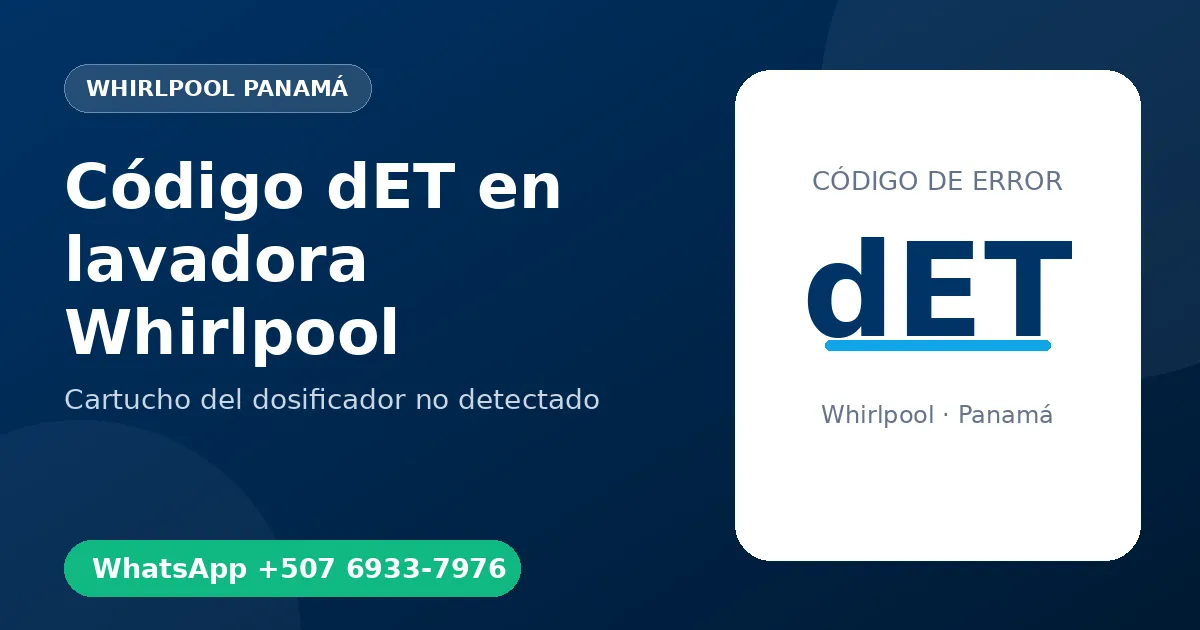 Código dET en lavadora Whirlpool