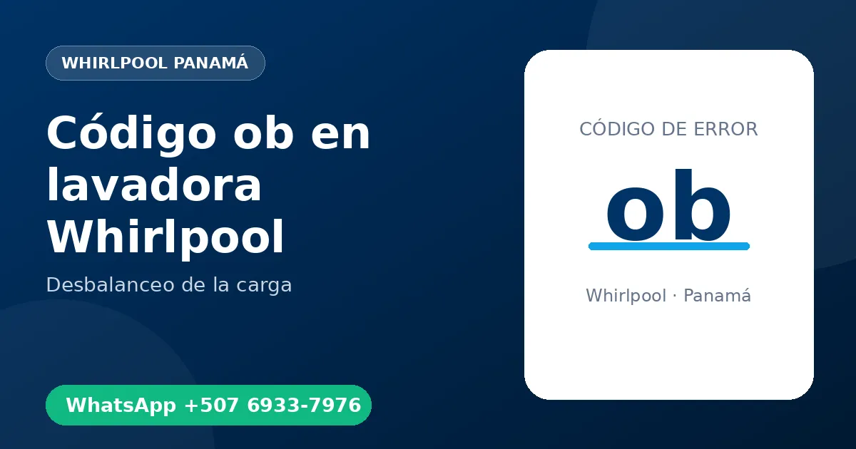 Código ob en lavadora Whirlpool