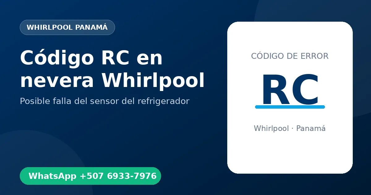 Código RC en nevera Whirlpool