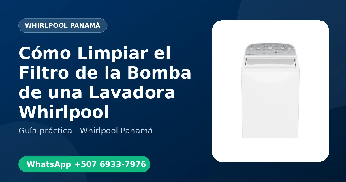 Cómo Limpiar el Filtro de la Bomba de una Lavadora Whirlpool