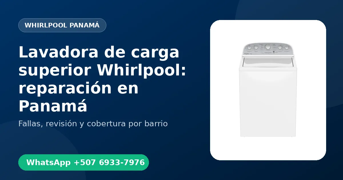 Lavadora de carga superior Whirlpool en Chitré